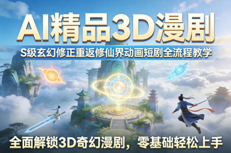 AI精品3D漫剧S级玄幻修正重返修仙界动画短剧全流程教学,全面解锁3D奇幻漫剧,零基础轻松上手-智云网