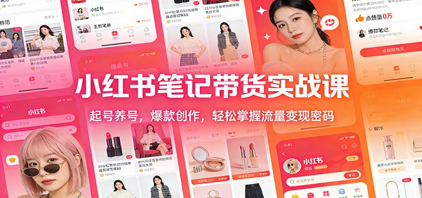 小红书笔记带货实战课：起号养号，爆款创作，轻松掌握流量变现密码-智云网