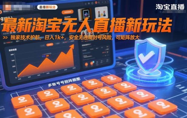 最新淘宝无人直播新玩法，独家技术护航，日入1k+，安全无违规封号风险，可矩阵放大【揭秘】-智云网