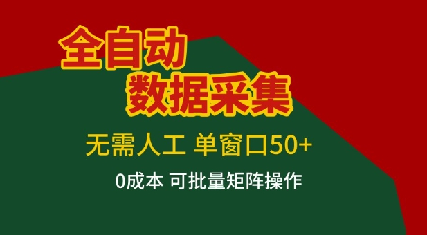 全自动数据采集项目，无需人工，单窗口可达50+收益，操作简单无难度，一个人也能轻松实现矩阵【揭秘】-智云网