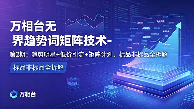 万相台无界趋势词矩阵技术-第2期:趋势明星+低价引流+矩阵计划,标品非标品全拆解-智云网