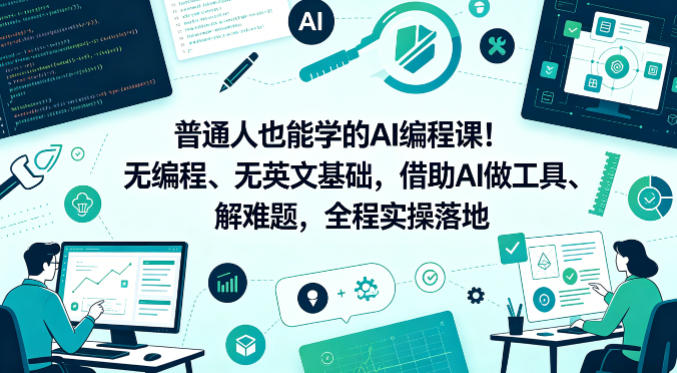 普通人也能学的AI编程课!无编程、无英文基础,借助AI做工具、解难题,全程实操落地-智云网