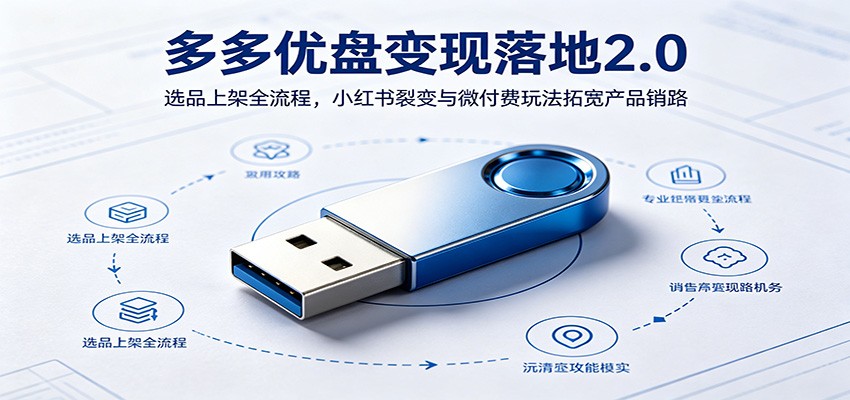 多多优盘变现落地2.0：选品上架全流程，小红书裂变与微付费玩法拓宽产品销路-智云网