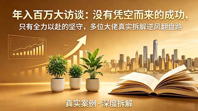 （18891期）年入百万大访谈-更新：没有凭空而来的成功，只有全力以赴的坚守，多位大佬真实拆解逆风翻盘路-智云网
