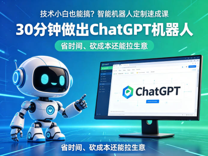 技术小白也能搞?智能机器人定制速成课,30分钟做出ChatGPT机器人,省时间、砍成本还能拉生意-智云网