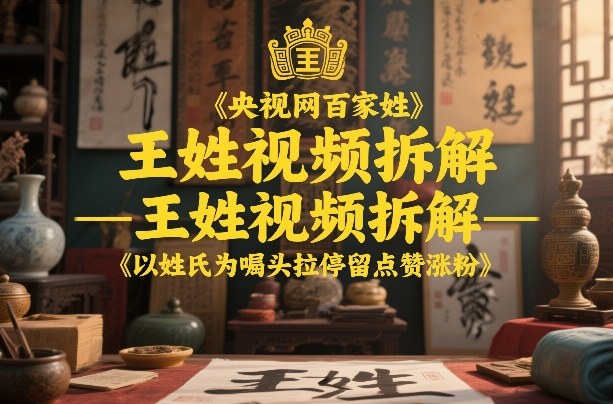 央视网百家姓–王姓视频拆解,以姓氏为噱头拉停留点赞涨粉-智云网