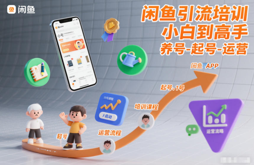闲鱼引流培训,小白到高手,养号-起号-运营