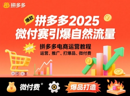 拼多多微付费引爆自然流量，拼多多电商运营教程，运营、推广、打爆品、微付费（更新26年2月）-智云网