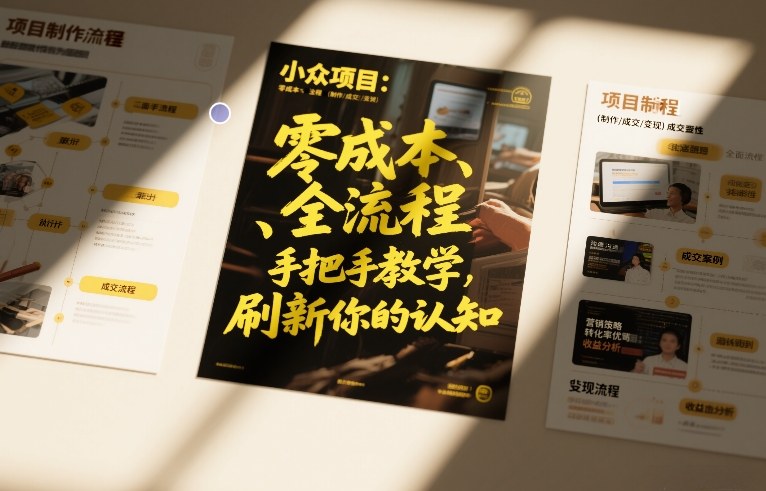 小众项目:零成本、全流程(制作-成交-变现)手把手教学,刷新你的认知-智云网