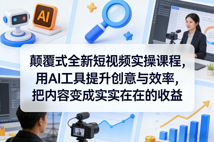 颠覆式全新短视频实操课程,用AI工具提升创意与效率,把内容变成实实在在的收益-智云网