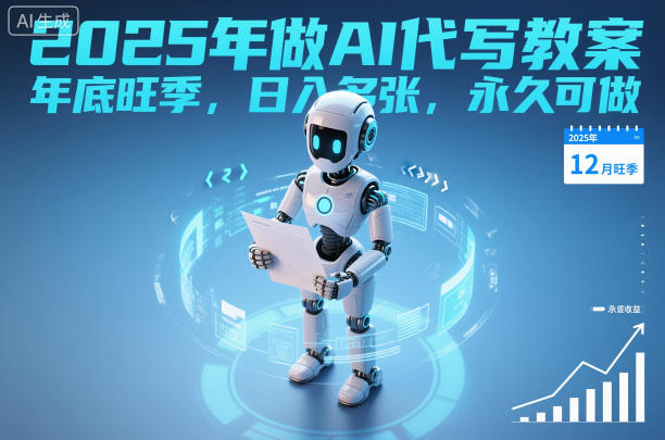 2025年做AI代写教案,年底旺季,日入多张,永久可做-智云网