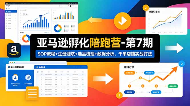 亚马逊孵化陪跑营-第7期:SOP流程+注册避坑+选品梳理+数据分析,千单店铺实战打法-智云网