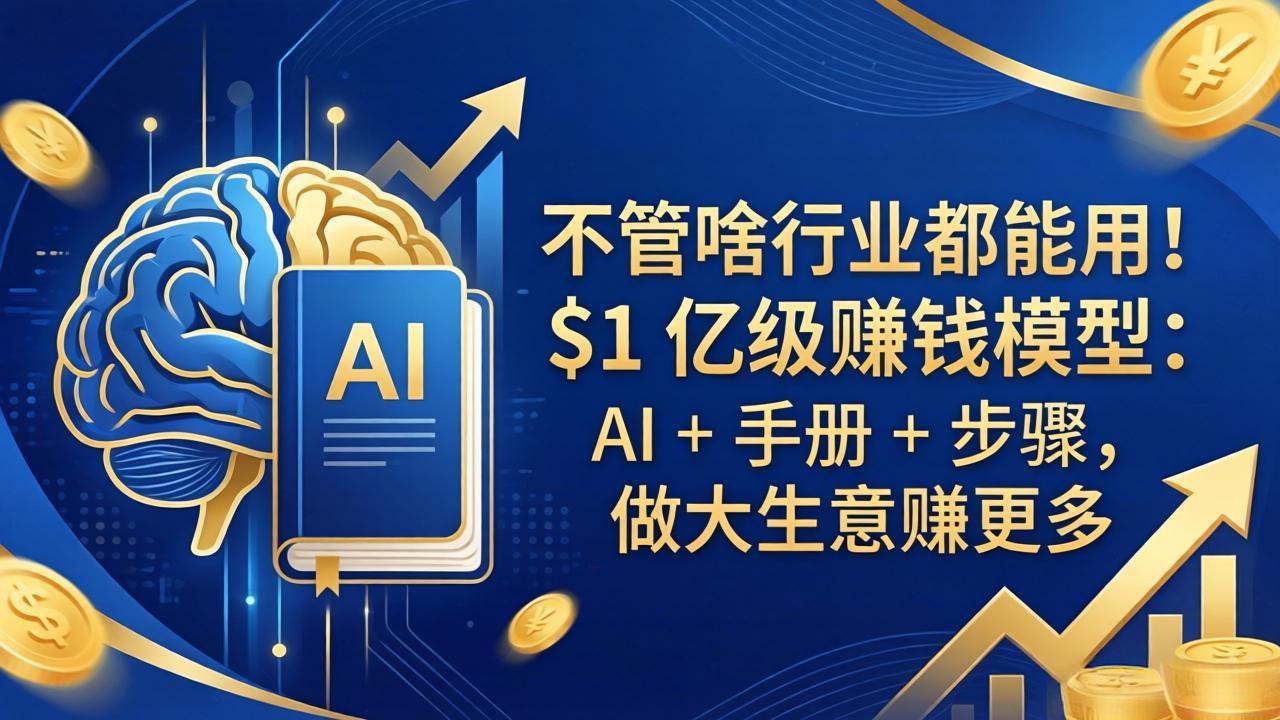 不管啥行业都能用!$1 亿级赚钱模型:AI + 手册 + 步骤,做大生意赚更多-智云网