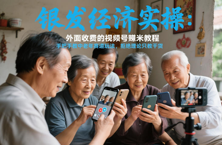 银发经济实操:外面收费的视频号賺米教程,手把手教中老年赛道玩法,拒绝理论只教干货-智云网