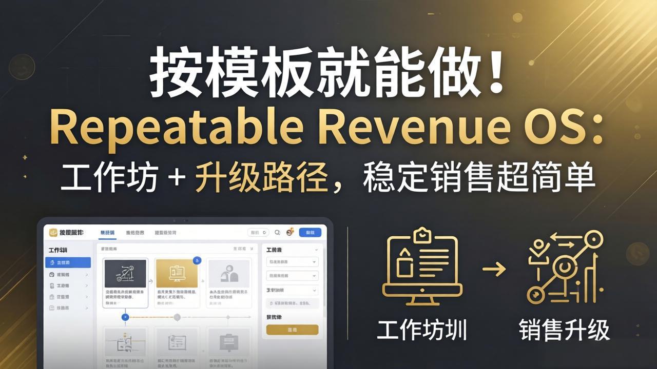 按模板就能做!Repeatable Revenue OS:工作坊 + 升级路径,稳定销售超简单-智云网