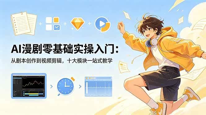 (18812期)AI漫剧零基础实操入门:从剧本创作到视频剪辑,十大模块一站式教学-智云网