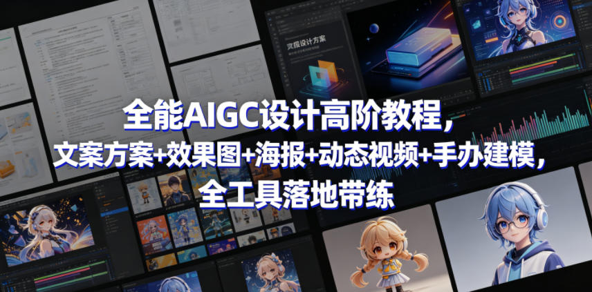 全能AIGC设计高阶教程,文案方案+效果图+海报+动态视频+手办建模,全工具落地带练-智云网
