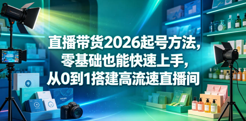 直播带货2026起号方法,零基础也能快速上手,从0到1搭建高流速直播间-智云网