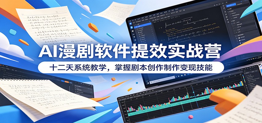 AI漫剧软件提效实战营:十二天系统教学,掌握剧本创作制作变现技能-智云网