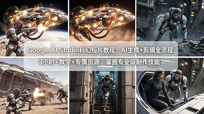 （18173期）Google AI Studio科幻短片教程：AI生成+剪辑全流程，3小时+教学+专属资源，掌握专业级制作技能-智云网