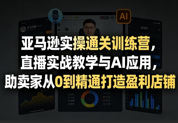 亚马逊实操通关训练营,直播实战教学与AI应用,助卖家从0到精通打造盈利店铺(更新4月29日)-智云网