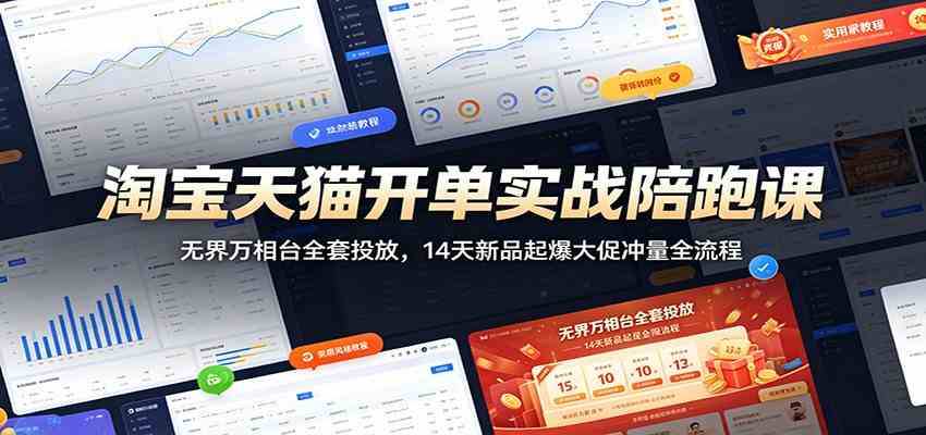 淘宝天猫开单实战陪跑课：无界万相台全套投放，14天新品起爆大促冲量全流程-智云网