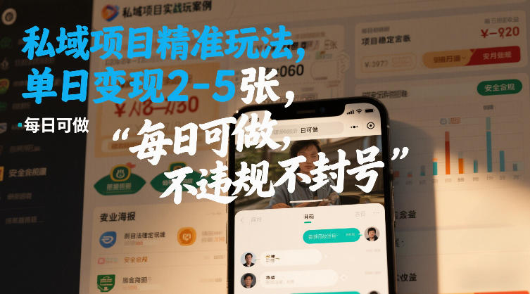 私域项目精准玩法,单日变现2-5张,每日可做,不违规不封号-智云网
