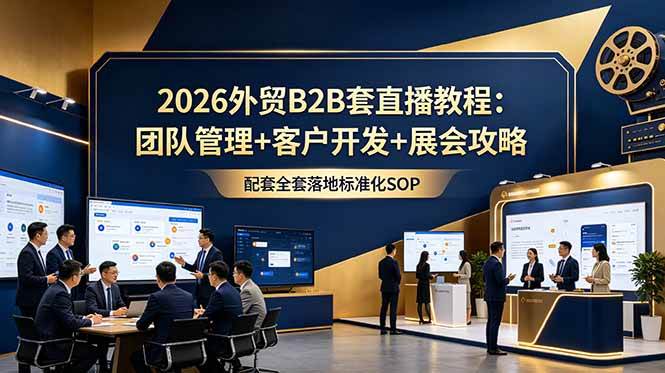 （18994期）2026外贸B2B套直播教程：团队管理+客户开发+展会攻略，配套全套落地标准化SOP-智云网