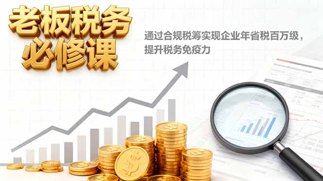 老板税务必修课,通过合规税筹实现企业年省税百万级,提升税务免疫力-智云网