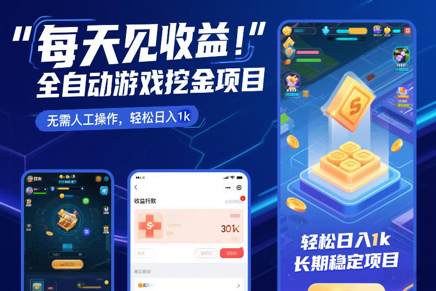 每天见收益，全自动游戏挖金项目，无需人工操作，轻松日入1k，长期稳定项目【揭秘】-智云网