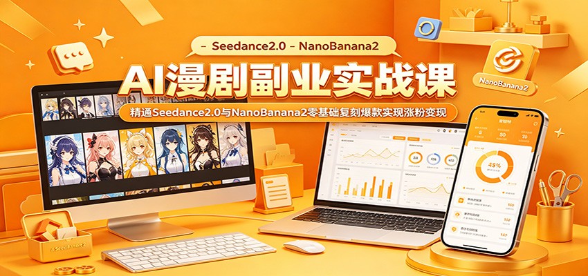 AI漫剧副业实战课：精通Seedance2.0与NanoBanana2零基础复刻爆款实现涨粉变现-智云网