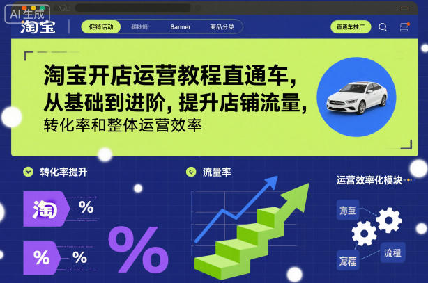 淘宝开店运营教程直通车,从基础到进阶,提升店铺流量,转化率和整体运营效率(更新26年1月)-智云网