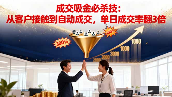 吸金成交营销必杀技:从客户接触到自动成交,单日成交率翻3倍-智云网