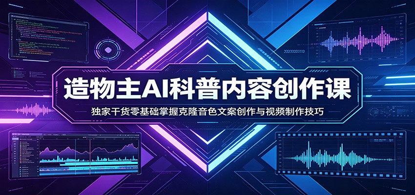AI科普内容创作课:独家干货零基础掌握克隆音色文案创作与视频制作技巧-智云网