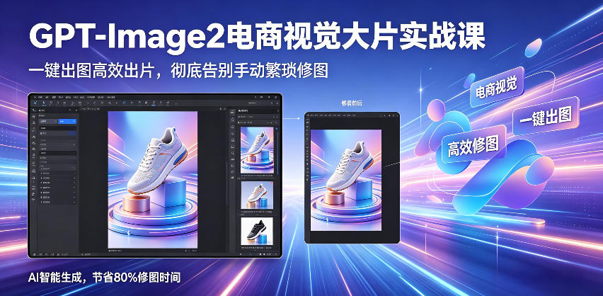 GPT-Image2电商视觉大片实战课,一键出图高效出片,彻底告别手动繁琐修图(更新)-智云网