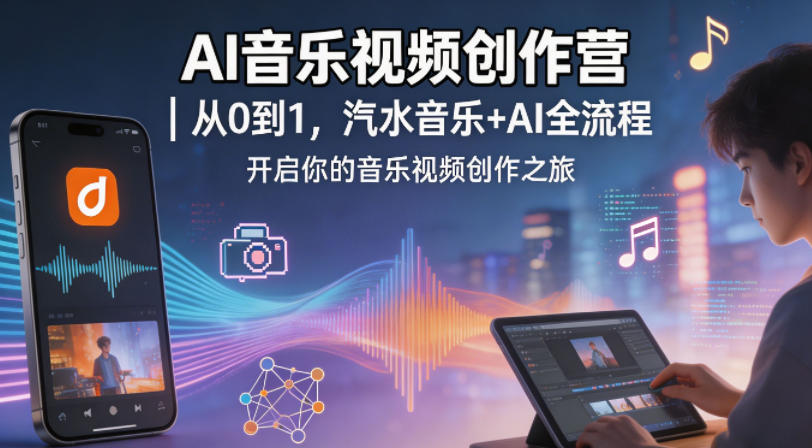 AI音乐视频创作营|从0到1,汽水音乐+AI全流程,开启你的音乐视频创作之旅-智云网