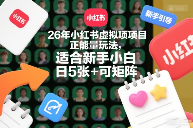 26年小红书虚拟项目正能量玩法,适合新手小白,日5张+可矩阵,附详细操作流程-智云网