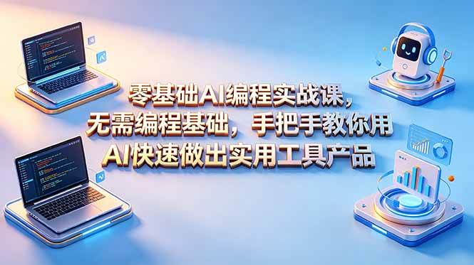 (18785期)零基础AI编程实战课-更新,无需编程基础,手把手教你用AI快速做出实用工具产品-智云网