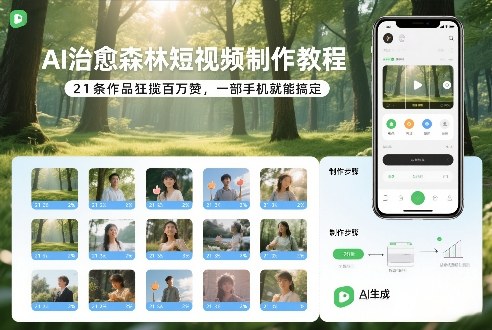AI治愈森林短视频制作教程,21条作品狂揽百万赞,一部手机就能搞定-智云网