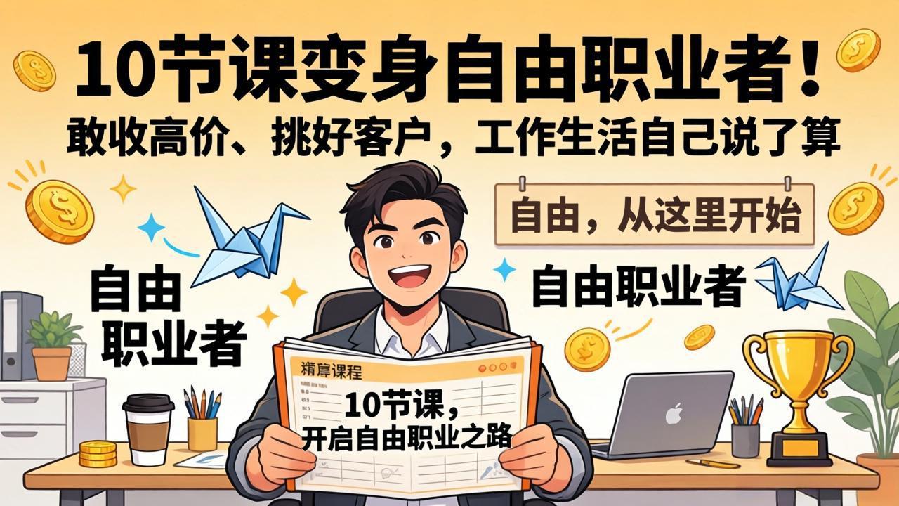 10 节课变身自由职业者!敢收高价、挑好客户,工作生活自己说了算-智云网