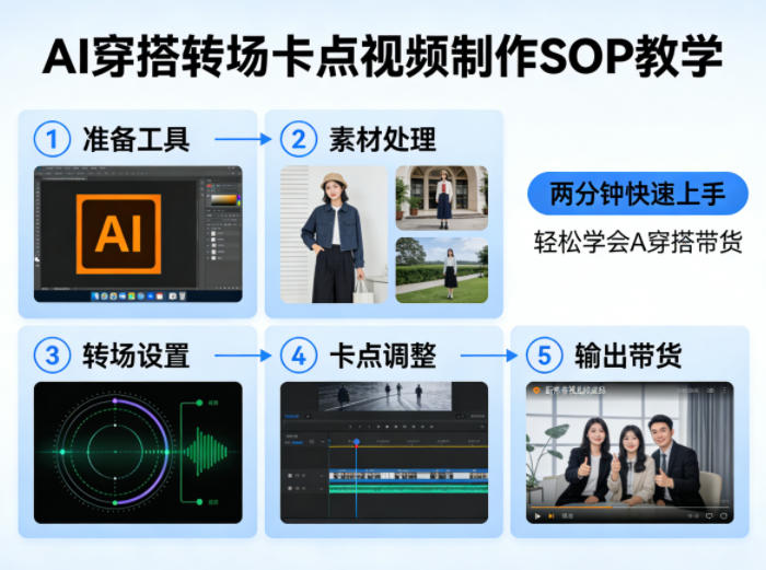 AI穿搭转场卡点视频制作SOP教学,两分钟快速上手,轻松学会AI穿搭带货-智云网