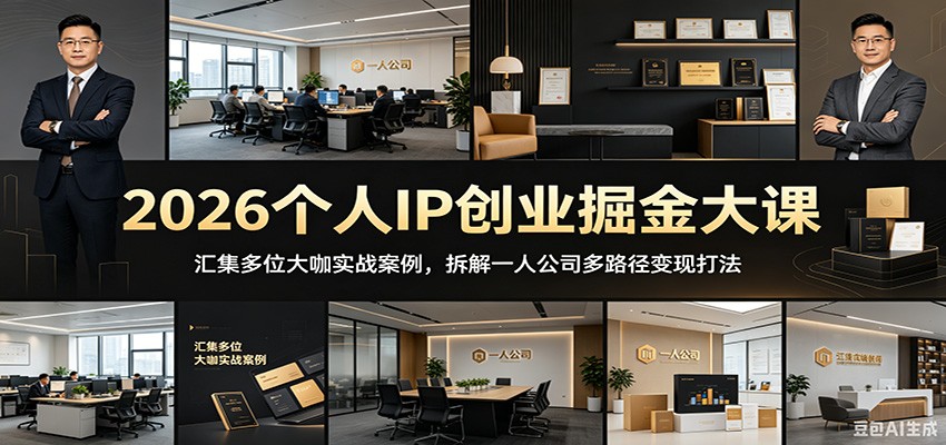 2026个人IP创业掘金大课:汇集多位大咖实战案例,拆解一人公司多路径变现打法-智云网