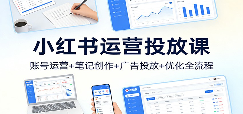 小红书运营投放课:账号运营+笔记创作+广告投放+优化全流程-智云网