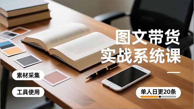 图文带货实战系统课,工具使用、素材采集、防同质化,单人日更20条月入3w+-智云网