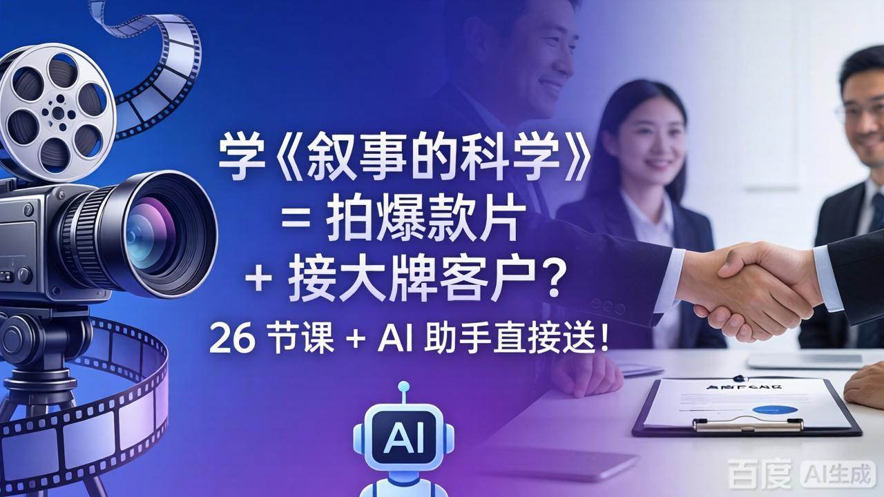 (18302期)学《叙事的科学》= 拍爆款片 + 接大牌客户?26 节课 + AI 助手直接送!-智云网