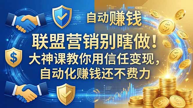 (18242期)联盟营销别瞎做!大神课教你用信任变现,自动化赚钱还不费力【原创双语字幕】-智云网
