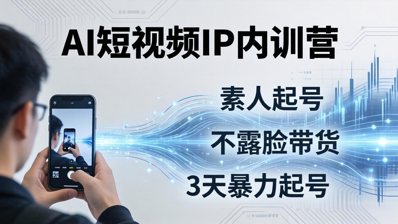 2026AI短视频IP内训营:从素人起号到不露脸带货,3天暴力起号全流程拆解-智云网