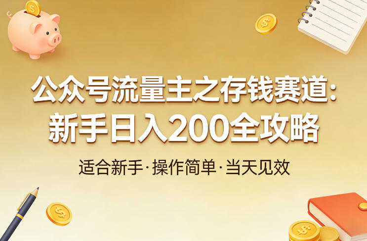公众号流量主之存钱赛道，贴合当下需求，适合新手，一天收益2张-智云网