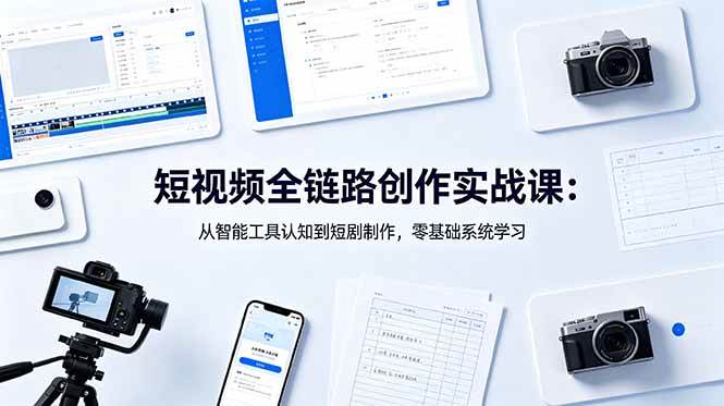 (18683期)短视频全链路创作实战课:从智能工具认知到短剧制作,零基础系统学习-智云网