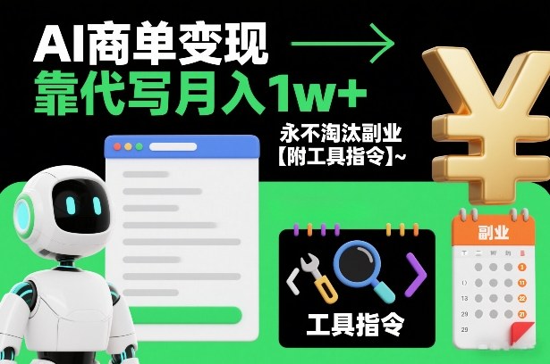 AI商单变现,靠代写月入1w+,永不淘汰副业【附工具指令】-智云网